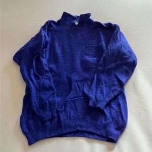 Rafaella royal blue lambswool collared sweater M